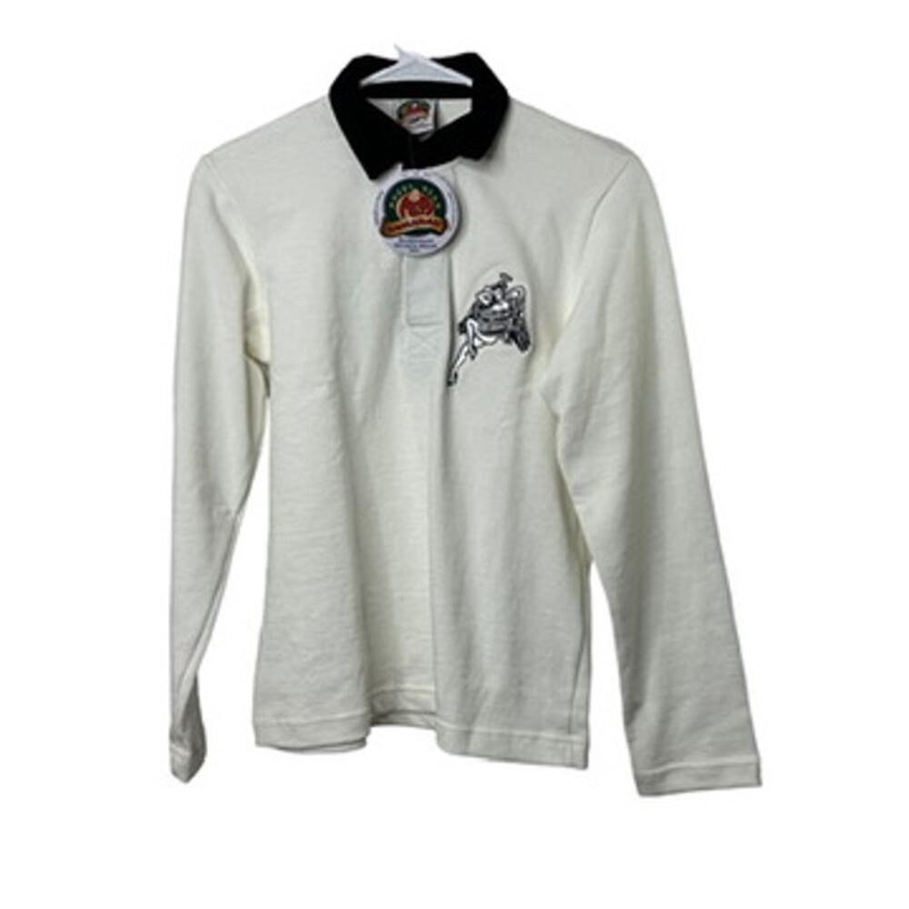Barbarian Sports Long Sleeve White Rugby Shirt Women's Small Holy Grail Brewery